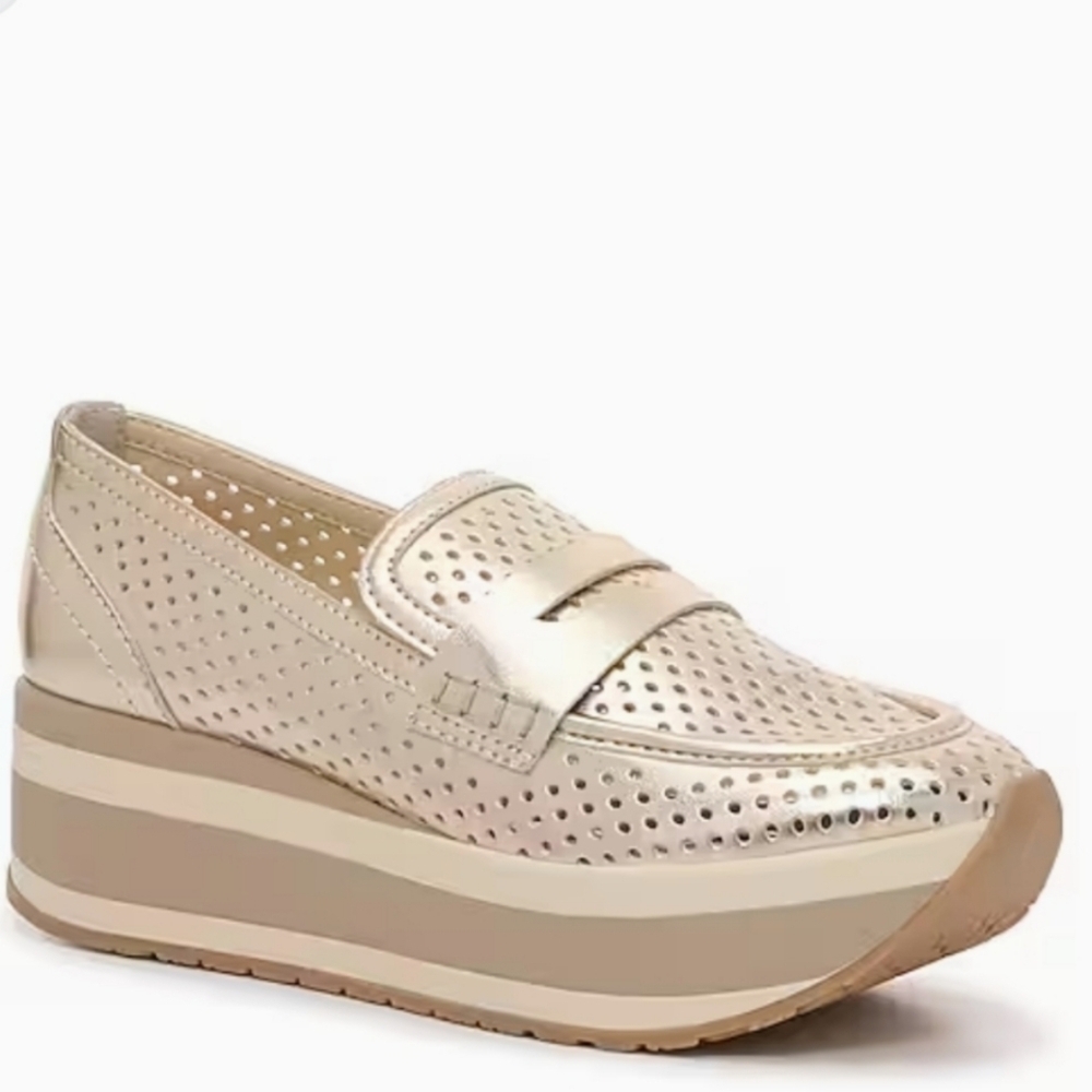 DV by Dolce Vita Gold Platform Loafers